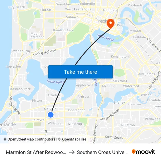 Marmion St After Redwood Cr to Southern Cross University map