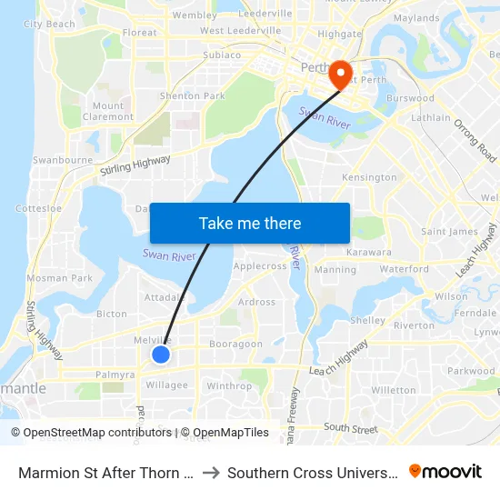 Marmion St After Thorn St to Southern Cross University map