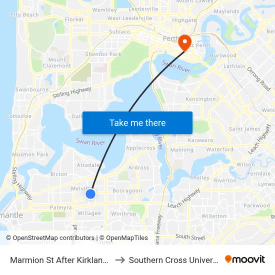 Marmion St After Kirkland Pl to Southern Cross University map