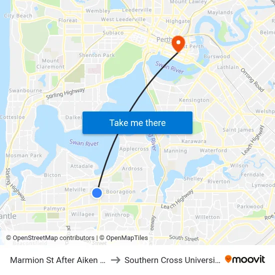 Marmion St After Aiken St to Southern Cross University map