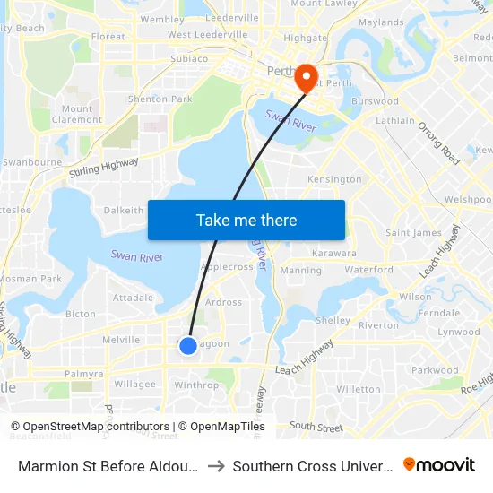 Marmion St Before Aldous Pl to Southern Cross University map