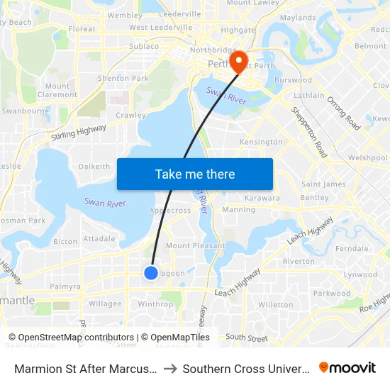 Marmion St After Marcus Av to Southern Cross University map