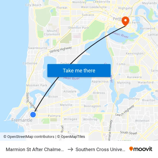 Marmion St After Chalmers St to Southern Cross University map