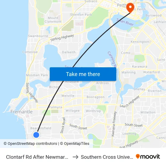 Clontarf Rd After Newmarket St to Southern Cross University map
