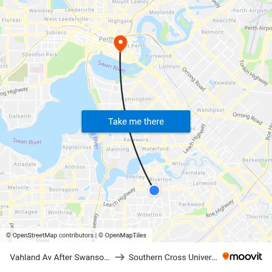 Vahland Av After Swanson St to Southern Cross University map