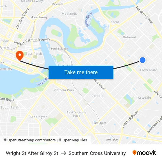 Wright St After Gilroy St to Southern Cross University map
