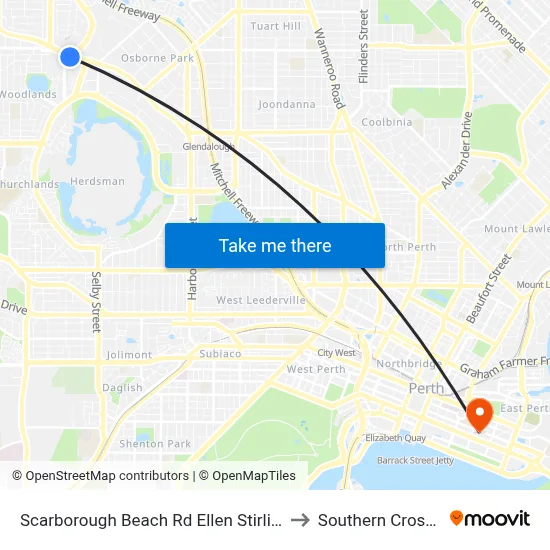 Scarborough Beach Rd Ellen Stirling Boulevard Cat Id 5 to Southern Cross University map
