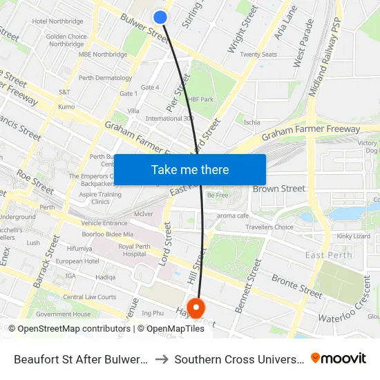Beaufort St After Bulwer St to Southern Cross University map