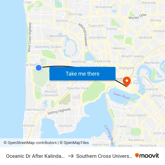 Oceanic Dr After Kalinda Dr to Southern Cross University map