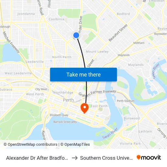 Alexander Dr After Bradford St to Southern Cross University map