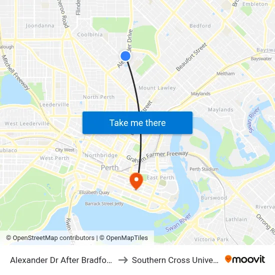 Alexander Dr After Bradford St to Southern Cross University map