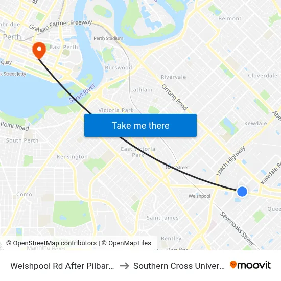 Welshpool Rd After Pilbara St to Southern Cross University map