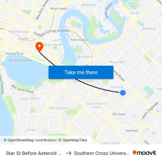 Star St Before Asteroid Wy to Southern Cross University map