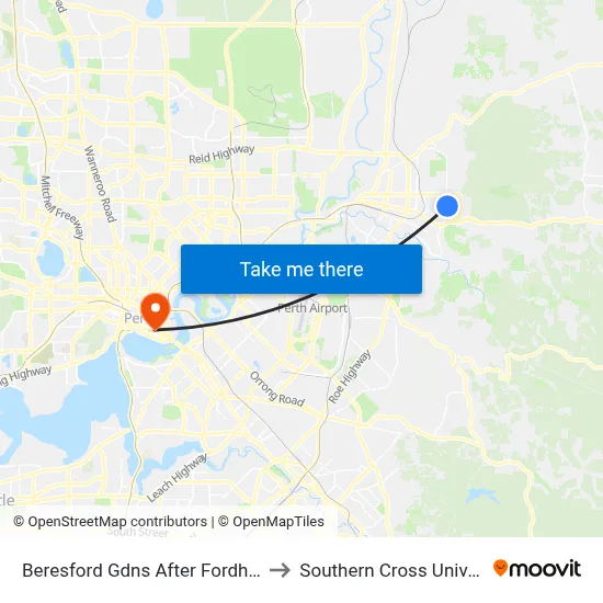 Beresford Gdns After Fordham Dr to Southern Cross University map