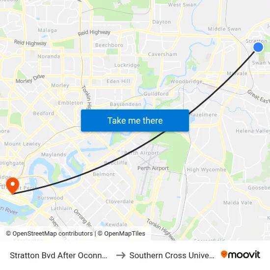 Stratton Bvd After Oconnor Rd to Southern Cross University map