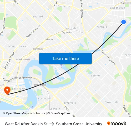 West Rd After Deakin St to Southern Cross University map