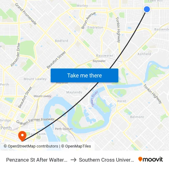 Penzance St After Walter Rd to Southern Cross University map