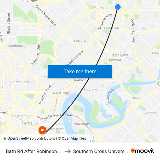 Bath Rd After Robinson Rd to Southern Cross University map