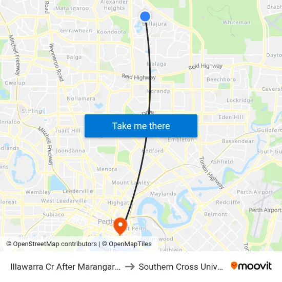 Illawarra Cr After Marangaroo Dr to Southern Cross University map