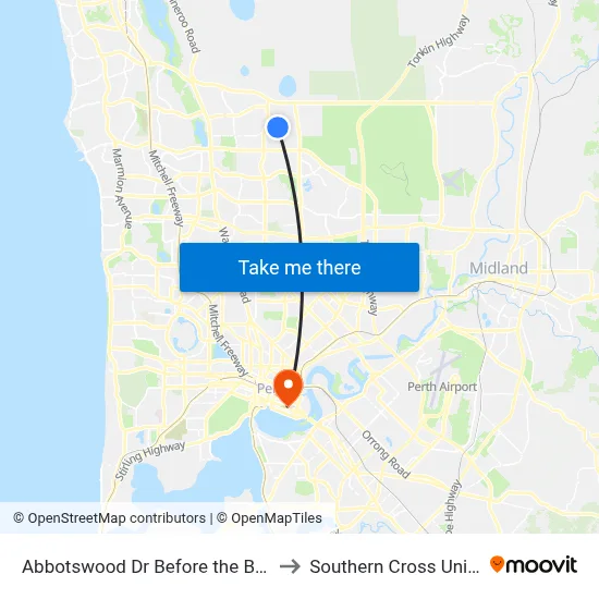 Abbotswood Dr Before the Broadview to Southern Cross University map