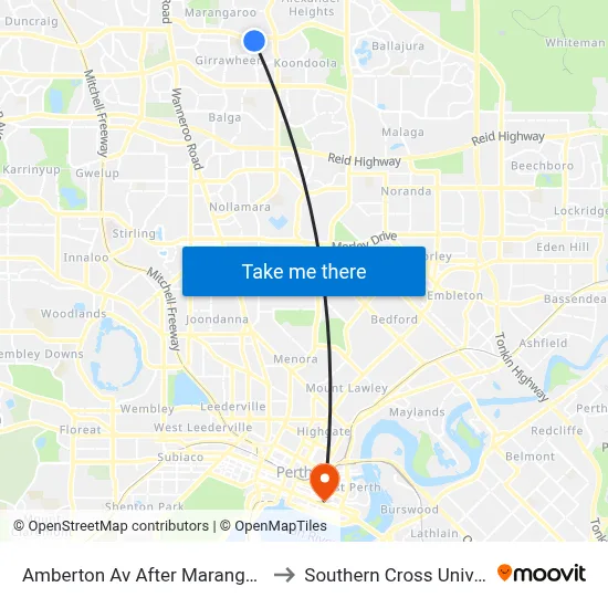Amberton Av After Marangaroo Dr to Southern Cross University map