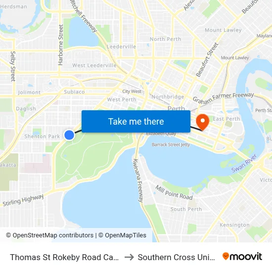 Thomas St Rokeby Road Cat Id 136 to Southern Cross University map