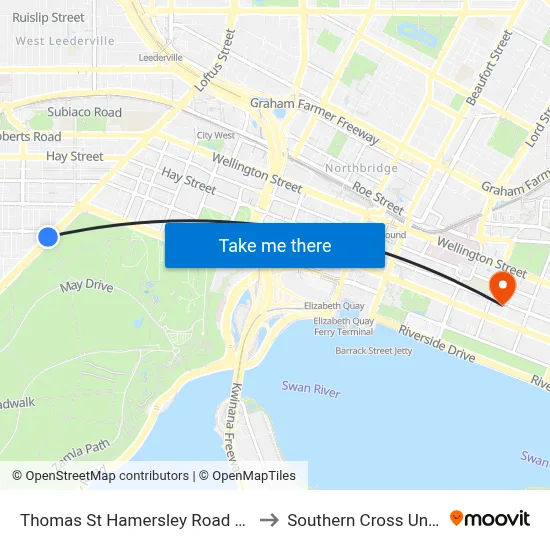 Thomas St Hamersley Road Cat Id 139 to Southern Cross University map
