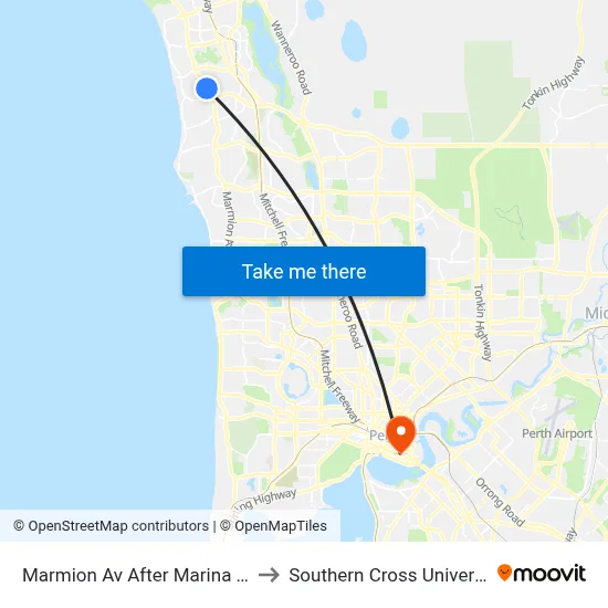 Marmion Av After Marina Bvd to Southern Cross University map