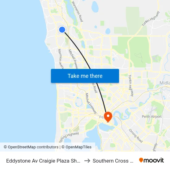 Eddystone Av Craigie Plaza Shopping Centre to Southern Cross University map