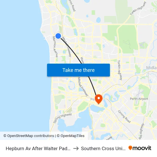 Hepburn Av After Walter Padbury Bvd to Southern Cross University map