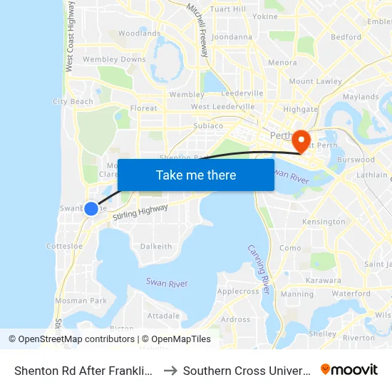 Shenton Rd After Franklin St to Southern Cross University map