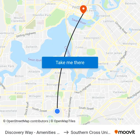 Discovery Way - Amenities Building to Southern Cross University map