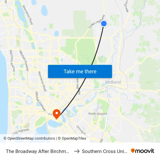 The Broadway   After Birchmore Gdns to Southern Cross University map