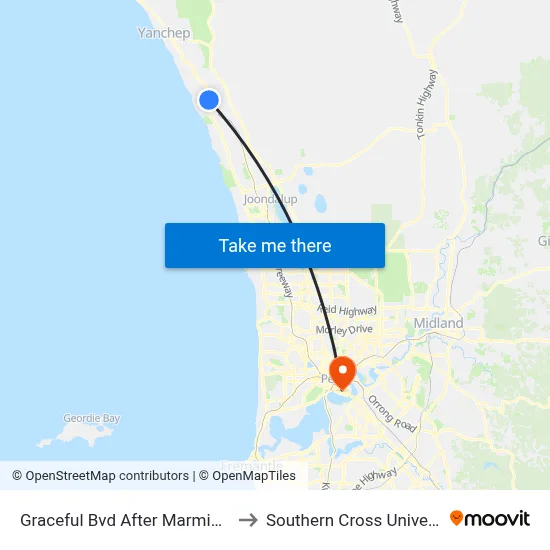 Graceful Bvd After Marmion Av to Southern Cross University map