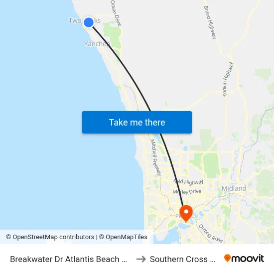 Breakwater Dr Atlantis Beach Baptist College to Southern Cross University map