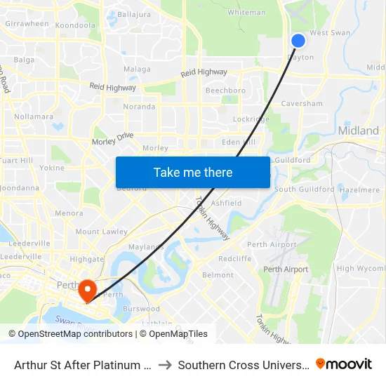Arthur St After Platinum Rd to Southern Cross University map
