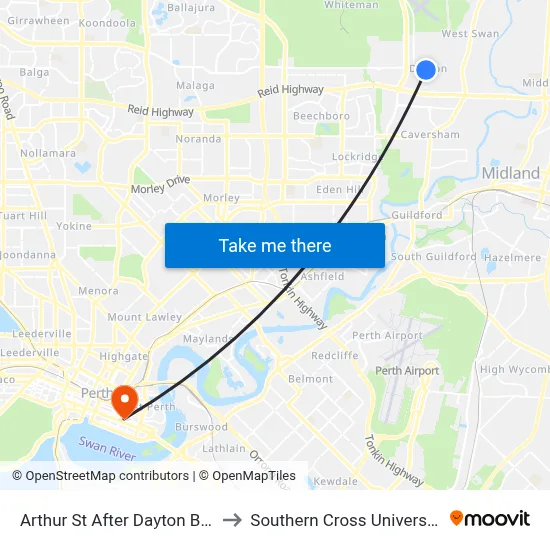 Arthur St After Dayton Bvd to Southern Cross University map