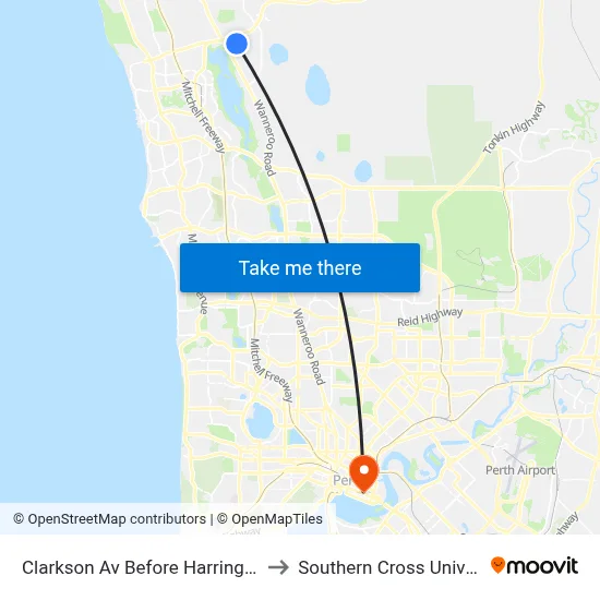 Clarkson Av Before  Harrington Av to Southern Cross University map