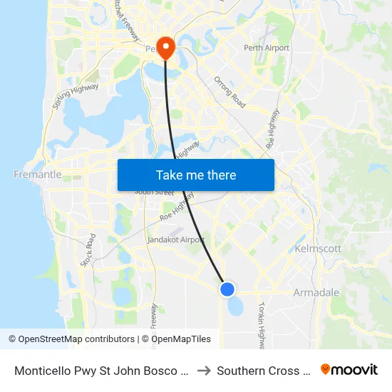 Monticello Pwy St John Bosco College Stand 1 to Southern Cross University map