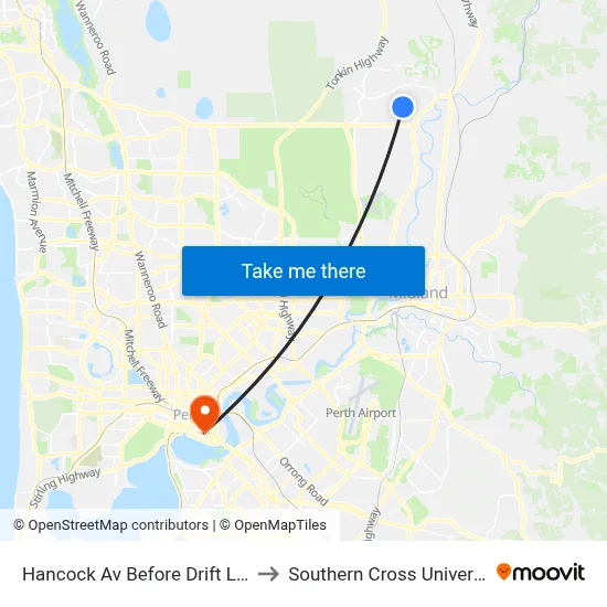Hancock Av Before Drift Lane to Southern Cross University map