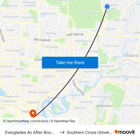 Everglades Av After Boomi Rd to Southern Cross University map
