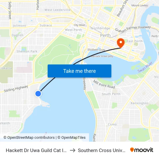 Hackett Dr Uwa Guild Cat Id 122 to Southern Cross University map