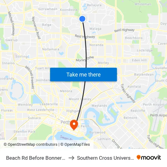 Beach Rd Before Bonner Dr to Southern Cross University map