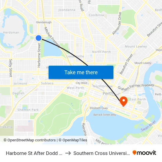 Harborne St After Dodd St to Southern Cross University map
