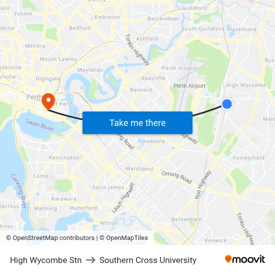 High Wycombe Stn to Southern Cross University map