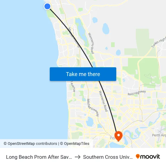 Long Beach Prom After Savona Gr to Southern Cross University map