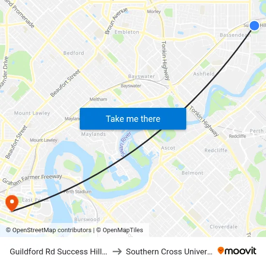 Guildford Rd Success Hill Stn to Southern Cross University map