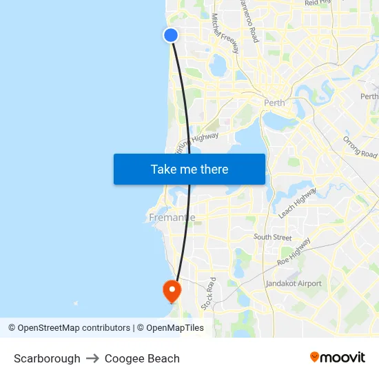 Scarborough to Coogee Beach map
