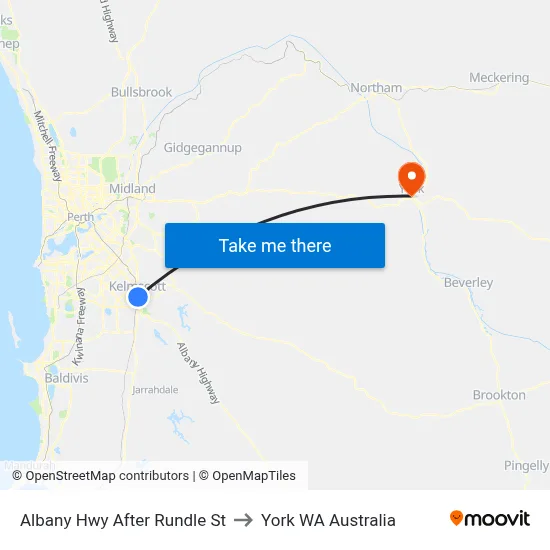 Albany Hwy After Rundle St to York WA Australia map