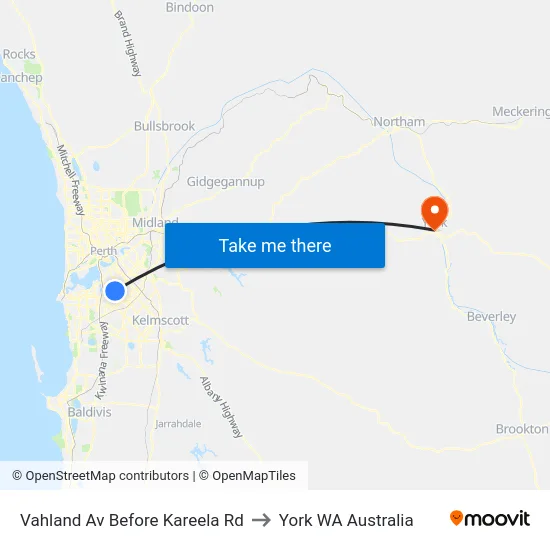 Vahland Av Before Kareela Rd to York WA Australia map
